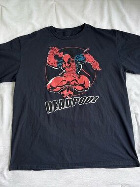 Marvel Deadpool Men's T-Shirt Size XL Mad Engine Navy Blue Graphic Tee